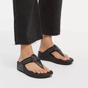 Fitflop Womens Walkstar All Thong Sandals Size 8 Striped Casual Summer Wedge